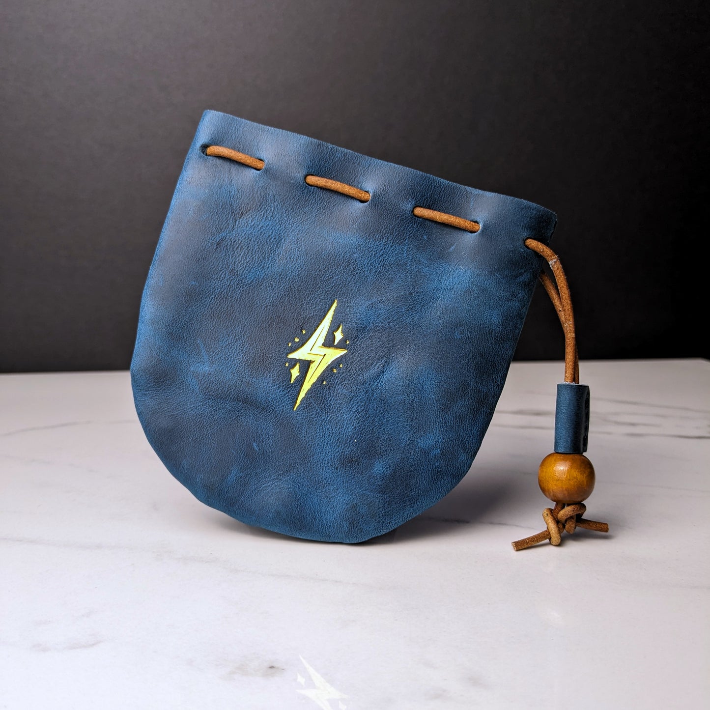DDS Co. Leather Dice Bag Gold Embossed