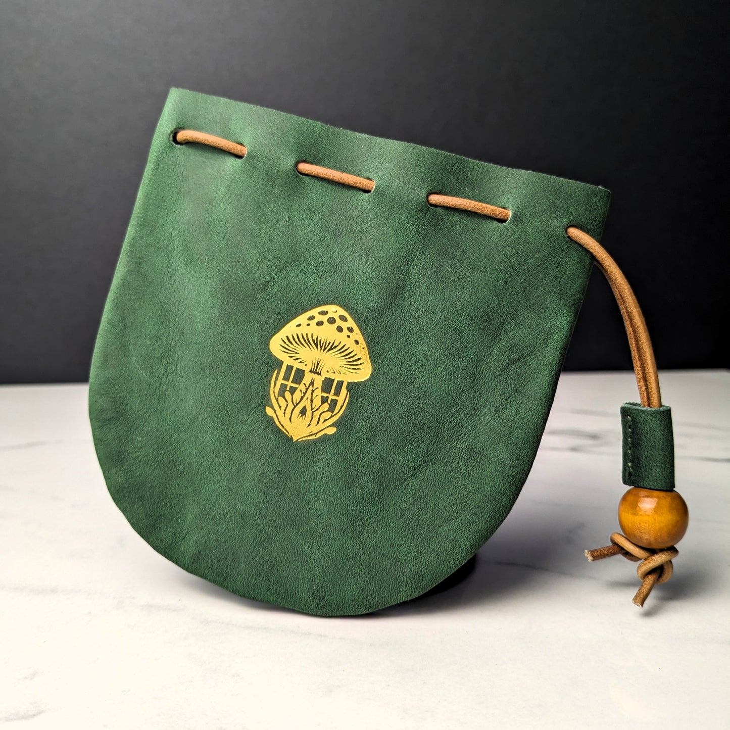 DDS Co. Leather Dice Bag Gold Embossed
