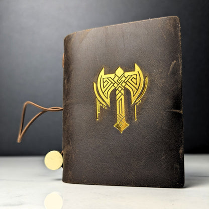 DDS Co. Gold Embossed Leather Character Journal