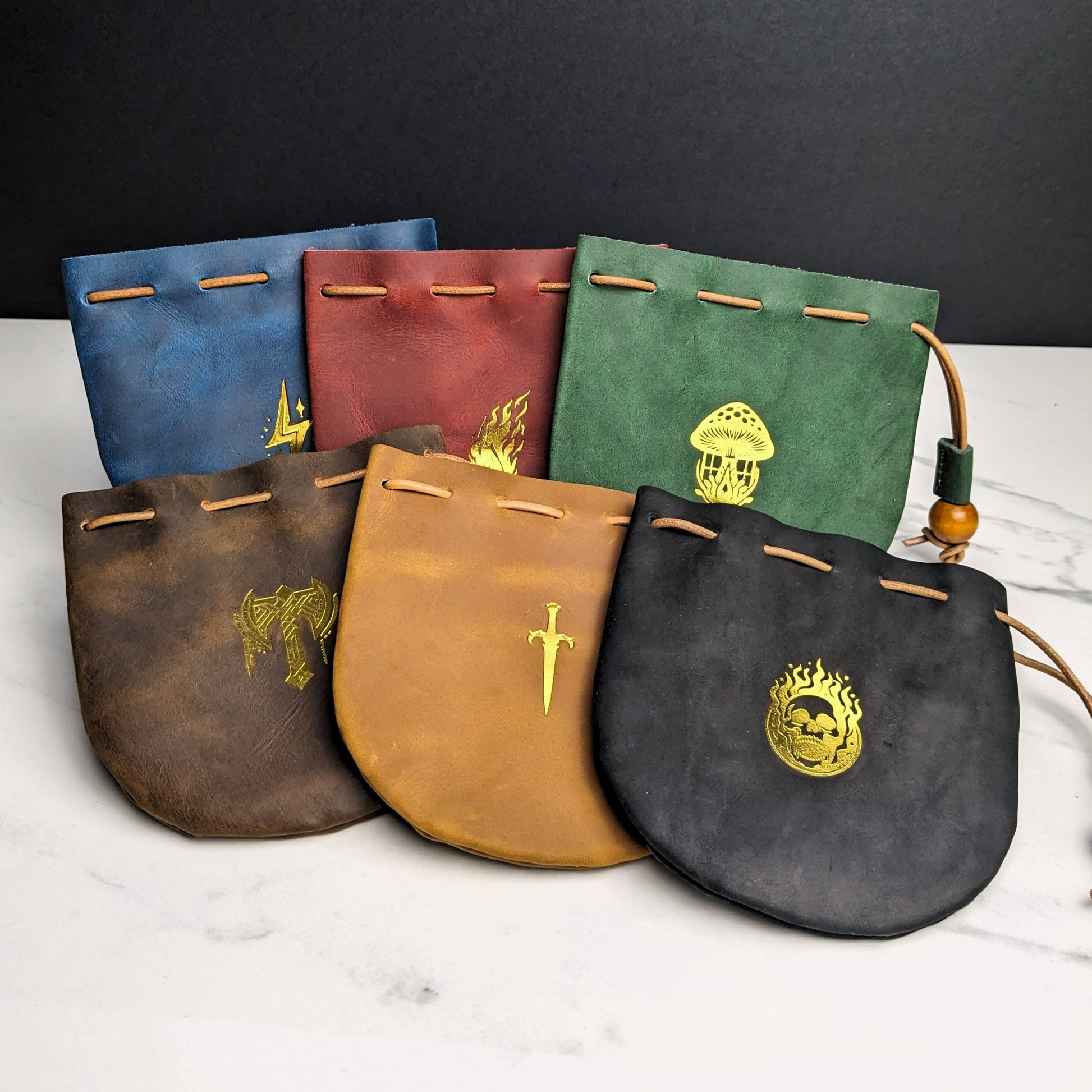 DDS Leather Dice Bag Gold Embossed – Dungeon Delver Supply
